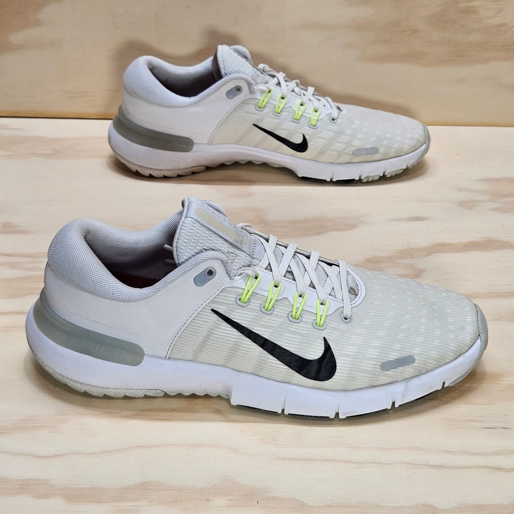 Nike Free Golf Shoes Womens 10.5 Wide White Grey Volt Black FQ7875-101